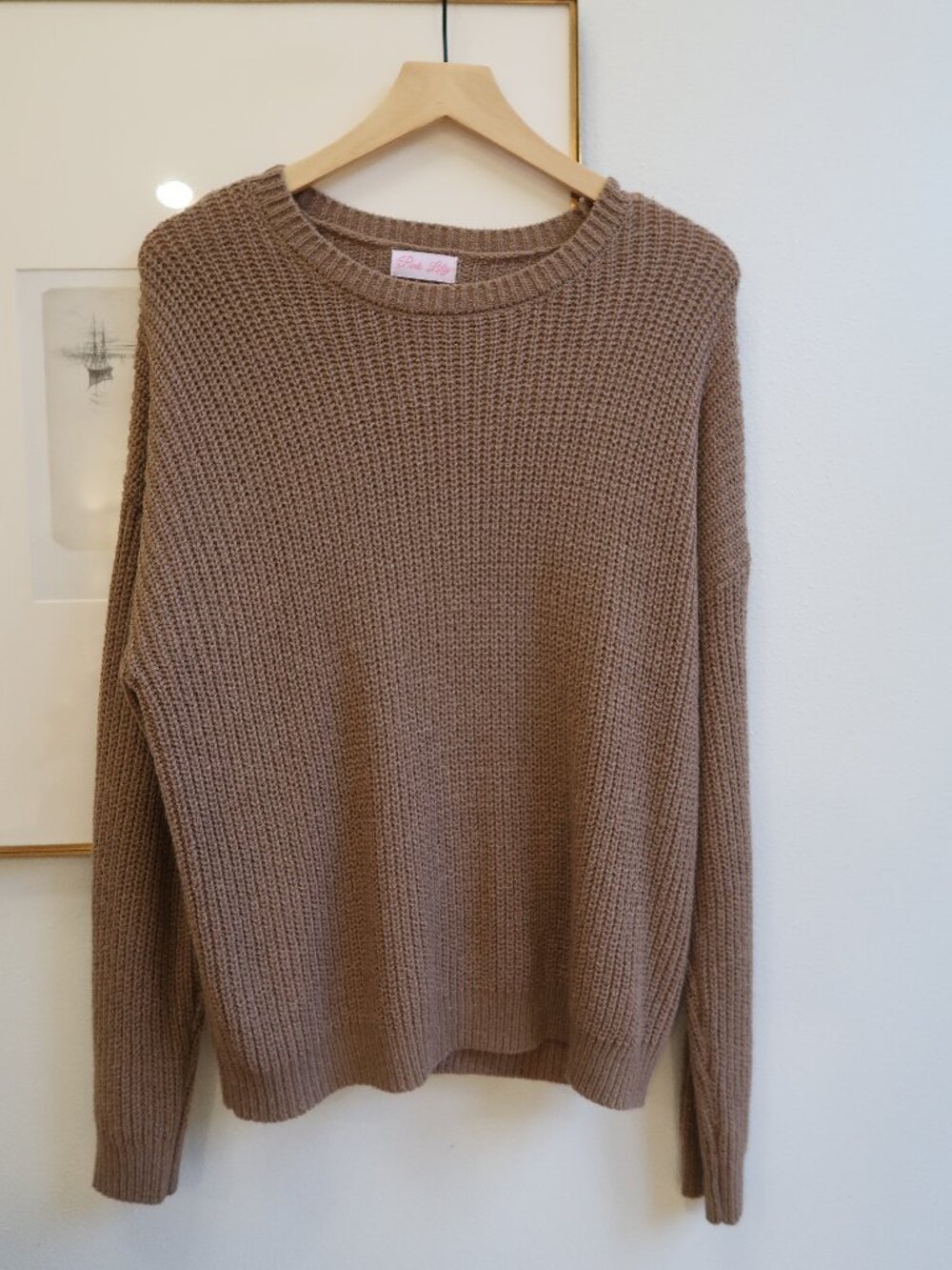 Pink Lily Sweater in Brown